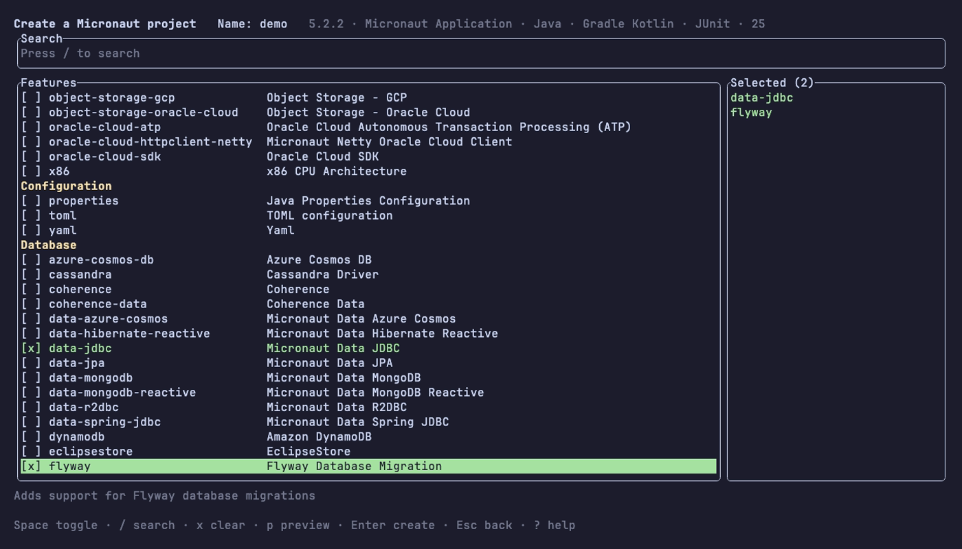 The feature picker